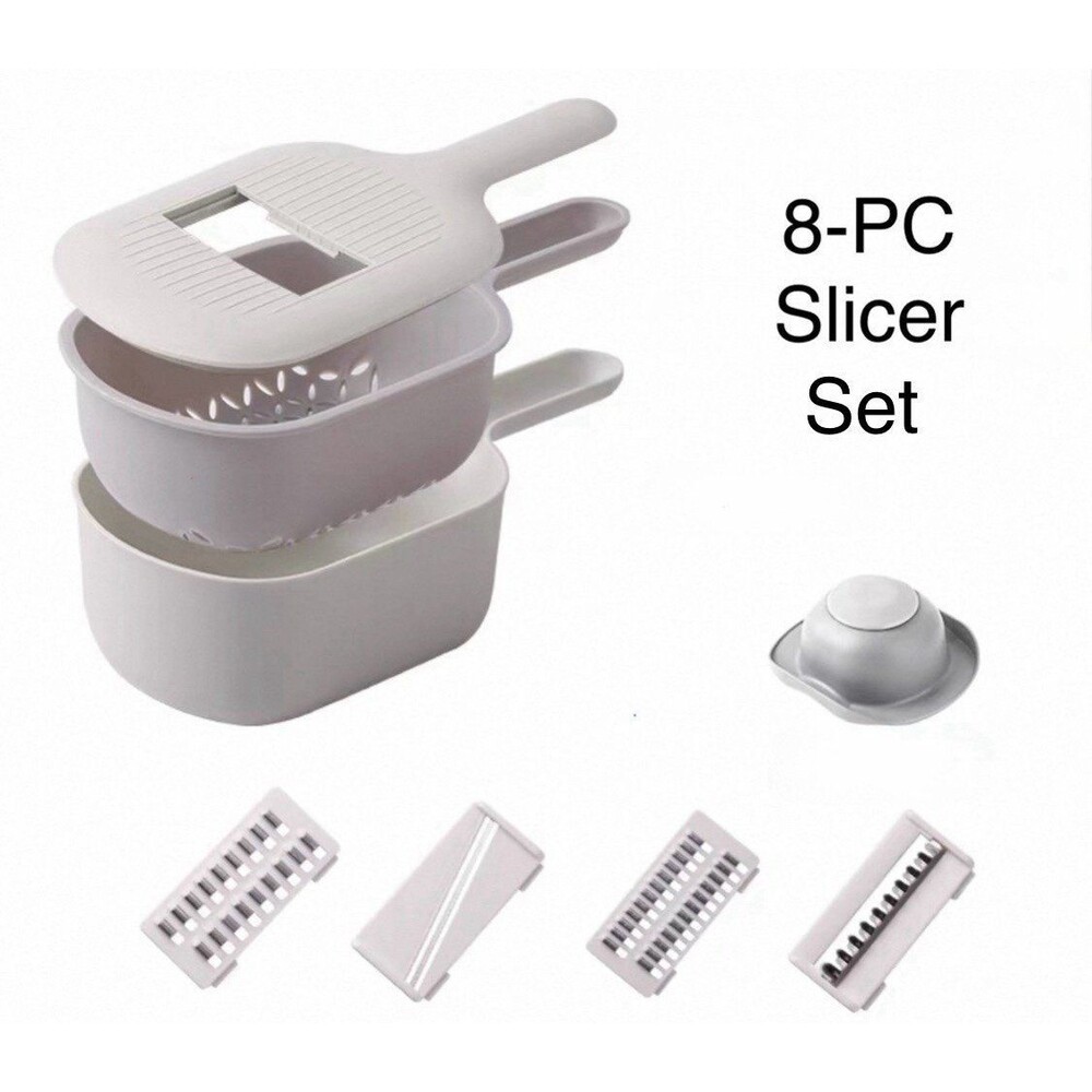 Ergonomic 8-in-1 Multi-functional Vegetable Chopper and Food Slicer Set